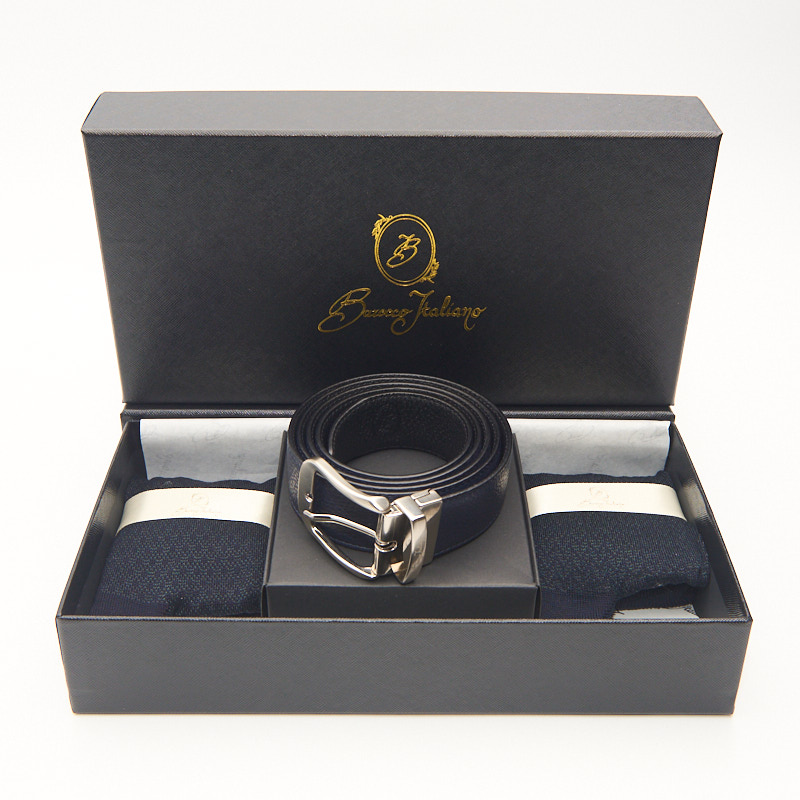 Box calza lunga cotone Filo di Scozia con polsino inglese e Cintura in morbida pelle - VERDE SCURO LARICE