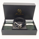 Box calza lunga cotone Filo di Scozia con polsino inglese e Cintura in morbida pelle - VERDE PRATO