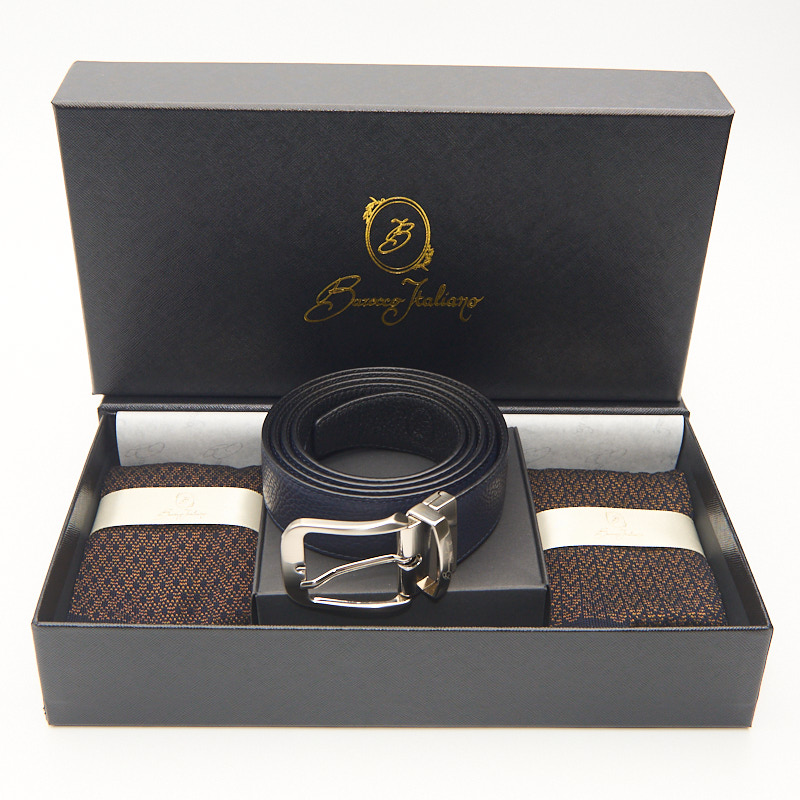 Box calza lunga cotone Filo di Scozia con polsino inglese e Cintura in morbida pelle - MARRONE ROVERE