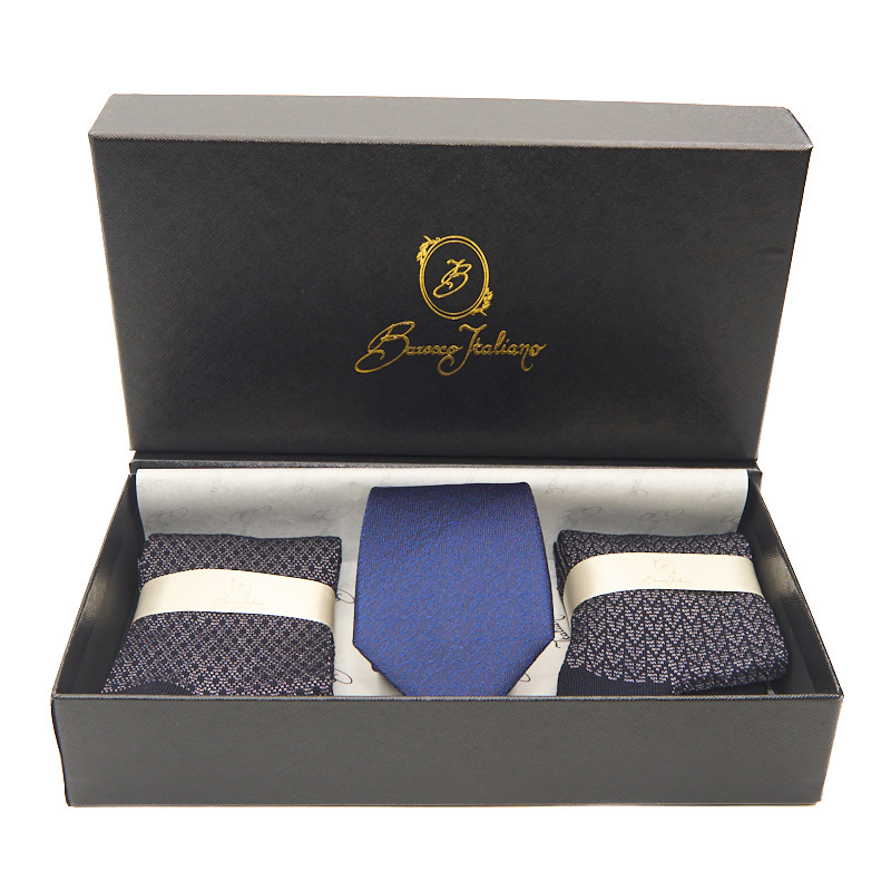 Box calza lunga cotone Filo di Scozia con polsino inglese e Cravatta in seta fatta a mano - GRIGIO CENERE