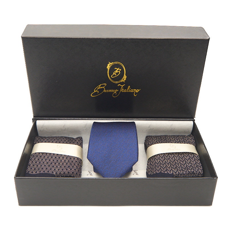 Box calza lunga cotone Filo di Scozia con polsino inglese e Cravatta in seta fatta a mano - GIALLO DESERTO