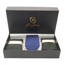 Box calza lunga cotone Filo di Scozia con polsino inglese e Cravatta in seta fatta a mano - VERDE PRATO