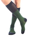 Calza lunga cotone Filo di Scozia con polsino inglese fondo blu Principe di Galles - VERDE PRATO