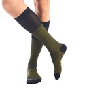 Calza lunga cotone Filo di Scozia con polsino inglese fondo blu Principe di Galles - GIALLO SOLE