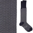 Calza lunga cotone Filo di Scozia con polsino inglese fondo blu Spigato - GRIGIO CENERE