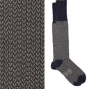 Calza lunga cotone Filo di Scozia con polsino inglese fondo blu Spigato - GIALLO DESERTO