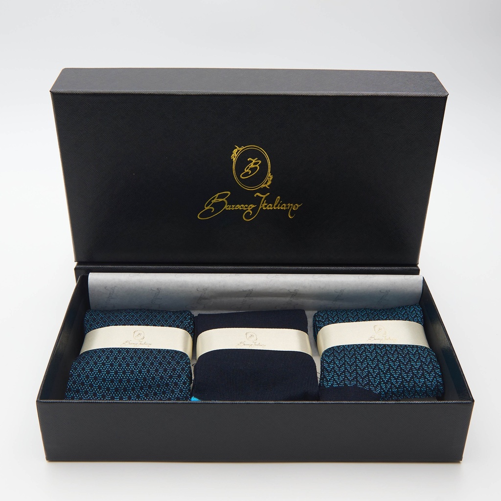 Box calza lunga cotone Filo di Scozia con polsino inglese - CELESTE SORGENTE