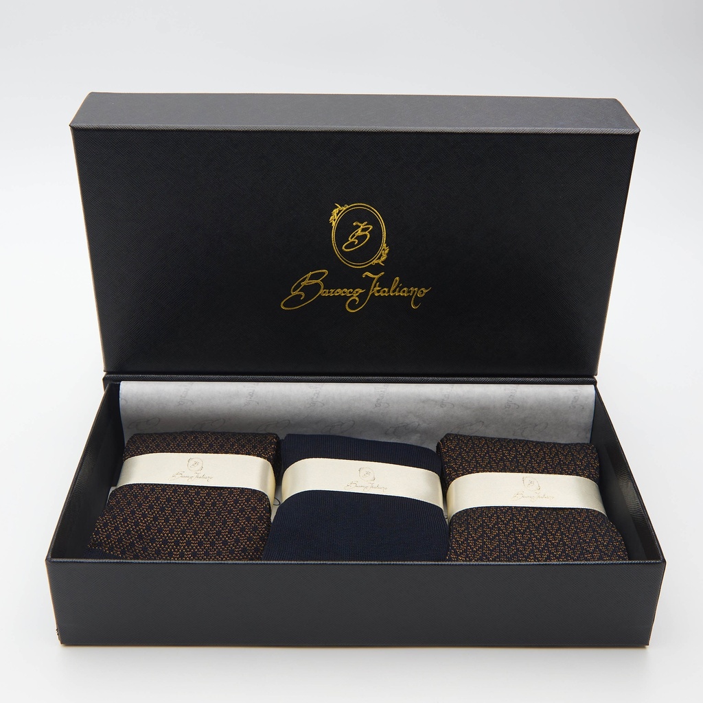 Box calza lunga cotone Filo di Scozia con polsino inglese - MARRONE ROVERE