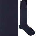 Calza lunga cotone Filo di Scozia con polsino inglese fondo blu Tinta Unita - MARRONE ROVERE