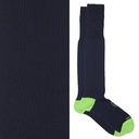Calza lunga cotone Filo di Scozia con polsino inglese fondo blu Tinta Unita - VERDE PRATO