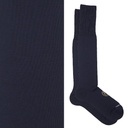 Calza lunga cotone Filo di Scozia con polsino inglese fondo blu Tinta Unita - GIALLO DESERTO