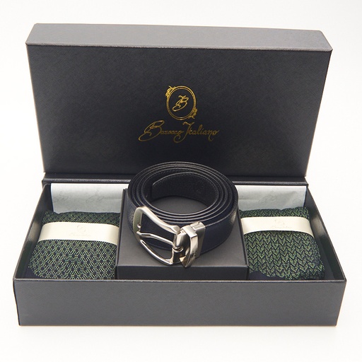 Box calza lunga cotone Filo di Scozia con polsino inglese e Cintura in morbida pelle - VERDE PRATO