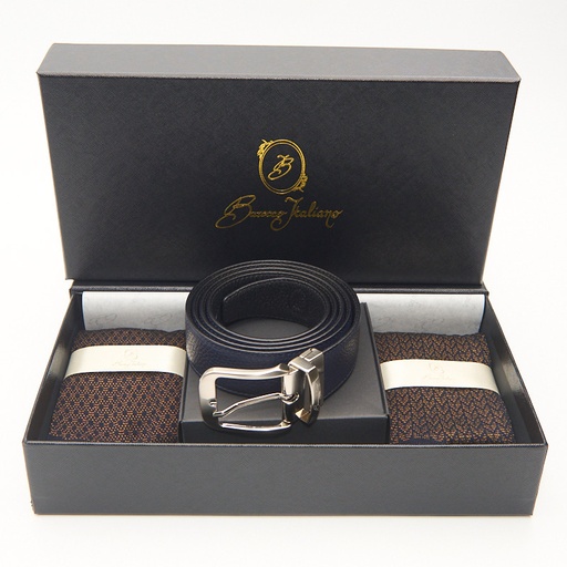 Box calza lunga cotone Filo di Scozia con polsino inglese e Cintura in morbida pelle - MARRONE ROVERE