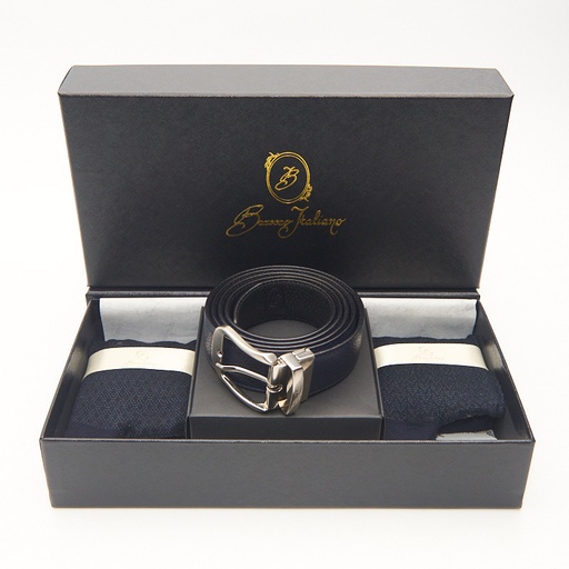 Box calza lunga cotone Filo di Scozia con polsino inglese e Cintura in morbida pelle - VERDE SCURO LARICE