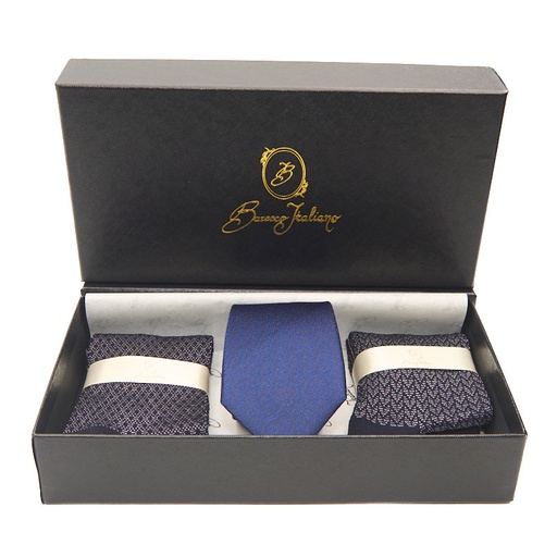 Box calza lunga cotone Filo di Scozia con polsino inglese e Cravatta in seta fatta a mano - GRIGIO CENERE