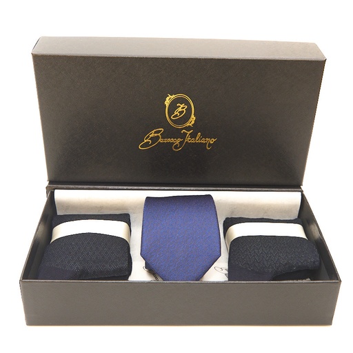 Box calza lunga cotone Filo di Scozia con polsino inglese e Cravatta in seta fatta a mano- VERDE SCURO LARICE