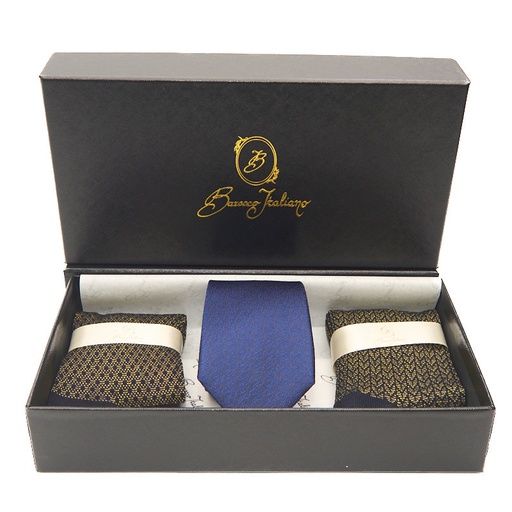 Box calza lunga cotone Filo di Scozia con polsino inglese e Cravatta in seta fatta a mano - GIALLO SOLE