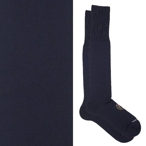 Calza lunga cotone Filo di Scozia con polsino inglese fondo blu Tinta Unita - GIALLO DESERTO