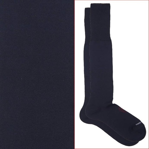 Calza lunga cotone Filo di Scozia con polsino inglese fondo blu Tinta Unita - ROSSO BAROLO