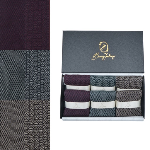 Box 6 paia colorate calza lunga Filo di Scozia Spigato e Principe di Galles con polsino inglese - Rosso BAROLO Verde chiaro MENTA Giallo scuro DESERTO